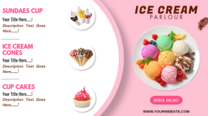 Ice Cream Shop Restaurant Menu Digital Displa Digitalt display (16:9) template