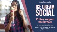 Ice Cream Social Banner Design Facebook Cover Video (16:9) template