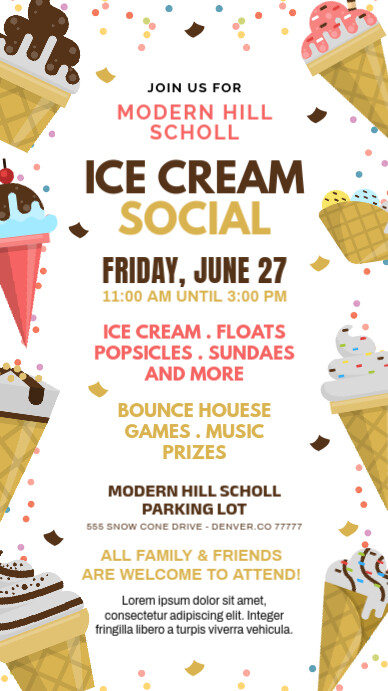 ice cream social Instagram-verhaal template