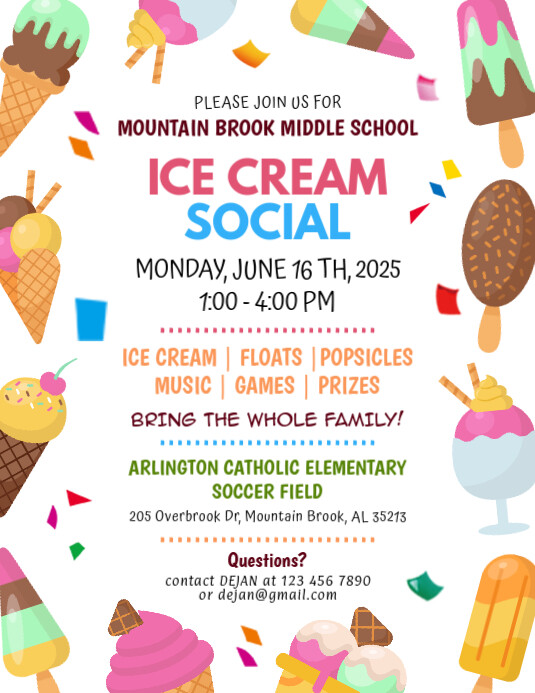 ice cream social Iflaya (Incwadi ye-US) template