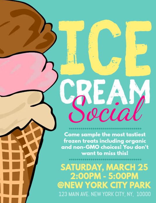 Ice Cream Social Template | PosterMyWall