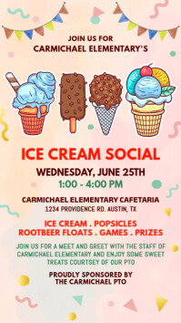 สีขาว Ice Cream Social Event Instagram Story Template