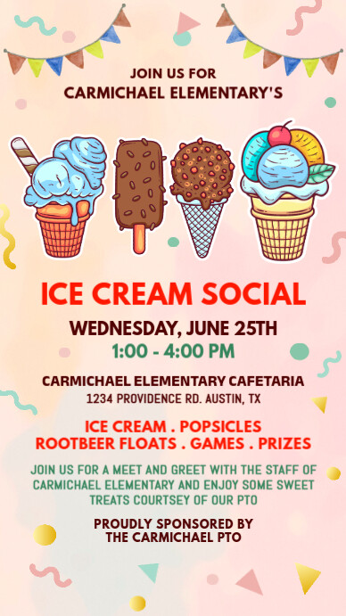 ice cream social Instagram 快拍 template