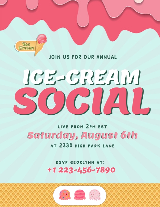 Ice Cream Social Pamflet (VSA Brief) template