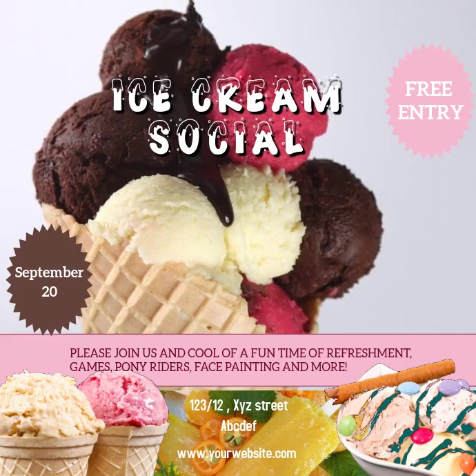 ice cream social Template PosterMyWall