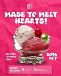 ice cream social Instagram Portrait template