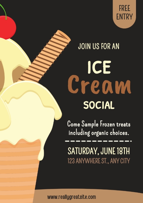 ICE CREAM SOCIAL Template | PosterMyWall