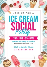 Ice-cream Social Event  A4 template