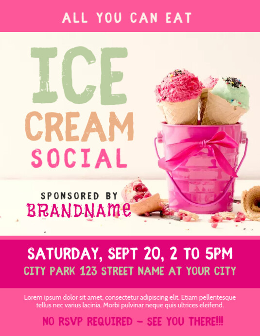 Ice Cream Social Flyer Template