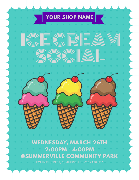 Ice Cream Social Flyer Template PosterMyWall Ice Cream Social Flyer Template PosterMyWall