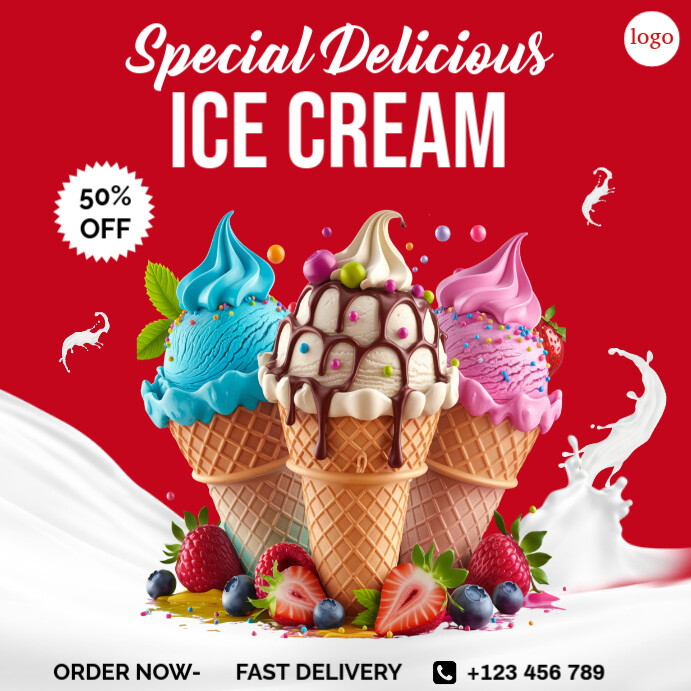 Ice Cream Social Instagram Post template