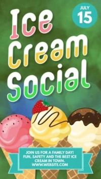 Ice cream Social instagram story advertising template