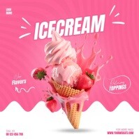 Ice Cream Social Media Instagram Post Instagram-Beitrag template