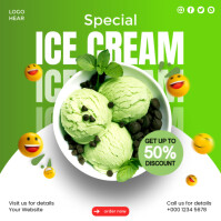 Ice-cream social media Instagram post Instagram-bericht template