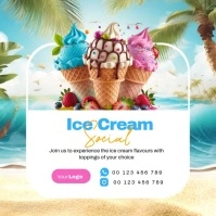ice cream social media post template