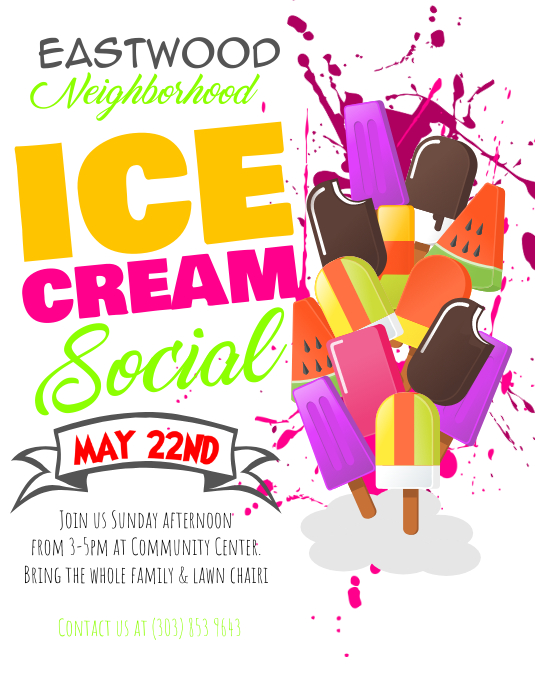 Ice Cream Social Flyer Template PosterMyWall