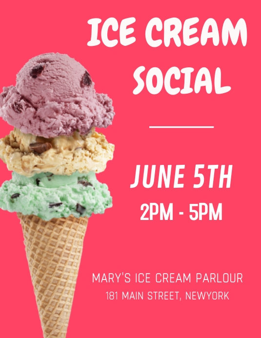 Ice Cream Social Template PosterMyWall Ice Cream Social Template PosterMyWall