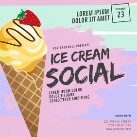 Ice Cream Social Video Design Template