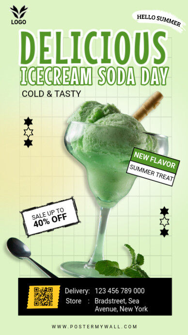 Ice cream Soda Day Instagram na Kuwento template