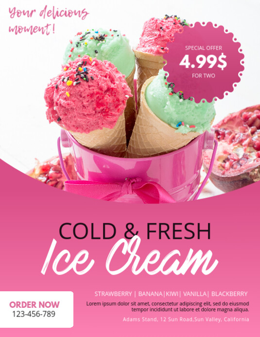 Ice cream Stand Flyer Design Template PosterMyWall