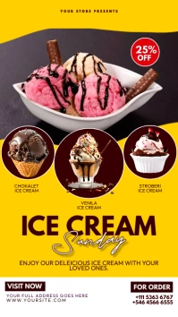 Ice cream sunday Historia de Instagram template