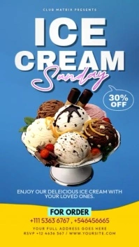 Ice cream sunday เรื่องราวบน Instagram template