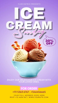 Ice cream sunday Historia de Instagram template