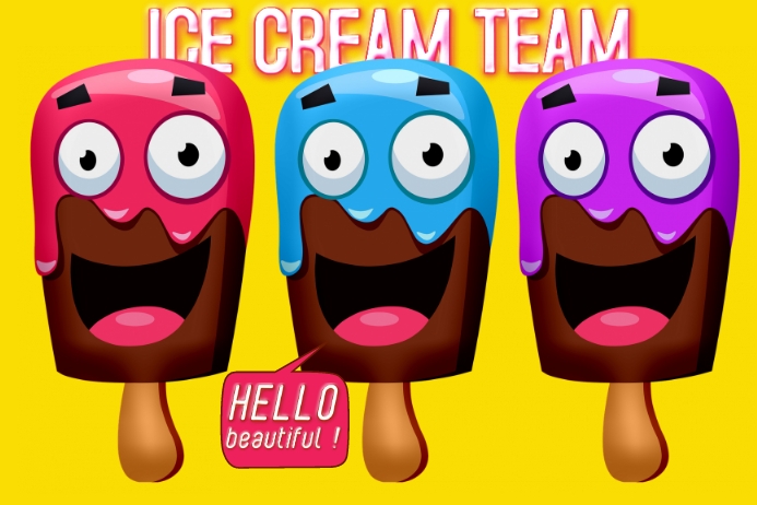 Ice Cream Team Label 2021 ป้าย template