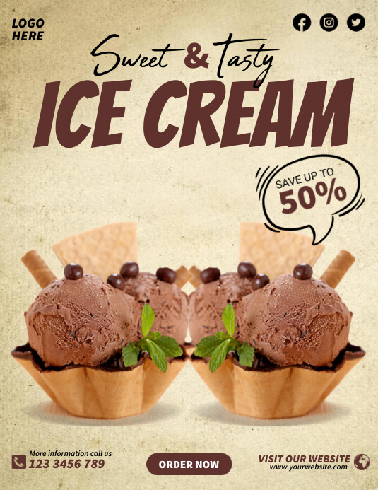 Ice Cream Template Ads | PosterMyWall