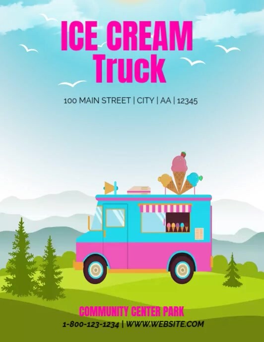 Ice Cream Truck Template PosterMyWall