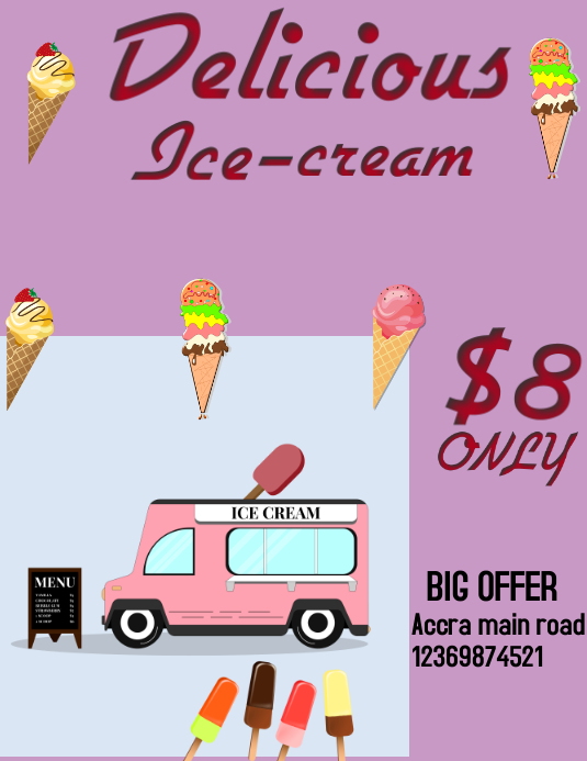Icecream truck Template PosterMyWall