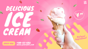 Ice Cream Twitter Post Banner Design Wpis na Twittera template