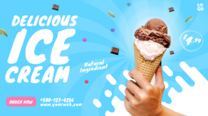 Ice Cream Twitter Post Banner Design Wpis na Twittera template