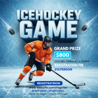 Ice Hockey Instagram Post template