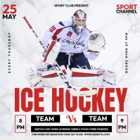 Ice hockey flyer poster Quadrado (1:1) template
