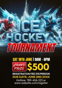 Ice Hockey Flyer Template A4