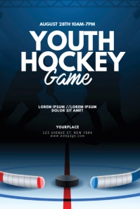 Ice Hockey Game Flyer Design template Poster