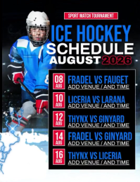 Ice Hockey Game Schedule ใบปลิว (US Letter) template