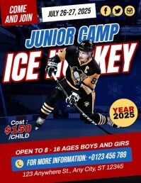 Ice Hockey Junior Camp Рекламная листовка (US Letter) template