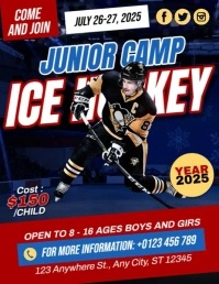 Ice Hockey Junior Camp Рекламная листовка (US Letter) template