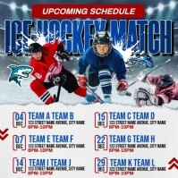 Ice Hockey Match Schedule Publicação no Instagram template