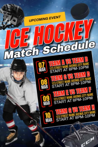 Ice Hockey Match Schedule โปสเตอร์ template