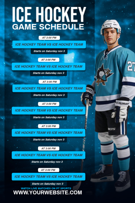 ICE Hockey schedule Template | PosterMyWall