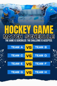 Ice Hockey Schedule โปสเตอร์ template
