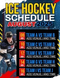 Ice Hockey Schedule Folheto (US Letter) template
