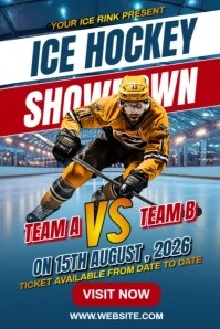 Ice Hockey Match โปสเตอร์ Template