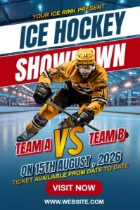 Ice Hockey Showdown Ads Poster template