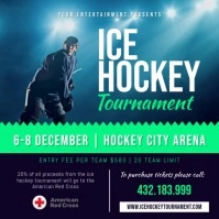 Ice Hockey Sports Square Video Quadrat (1:1) template