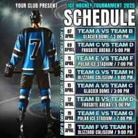 Ice Hockey Tournament 2025 Schedule Instagram Post template