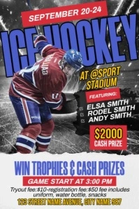 Ice Hockey Tournament Poster template